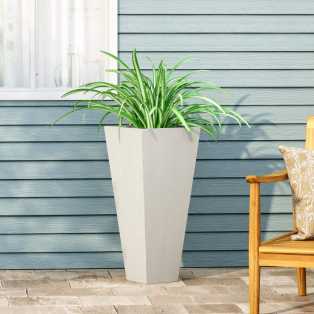Belmont 28.5 in. Tall Tapered Matte White Floor Planter for Indoor Outdoor Use price history on PriceWatchPro