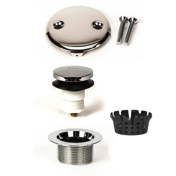 PF WaterWorks Toe Touch Tub Drain Trim Kit, Chrome