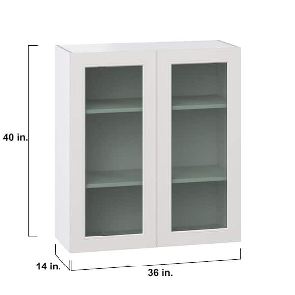 J COLLECTION 36 in. W x 40 in. H x 14 in. D Littleton Painted Gray Recessed Assembled Wall Kitchen Cabinet