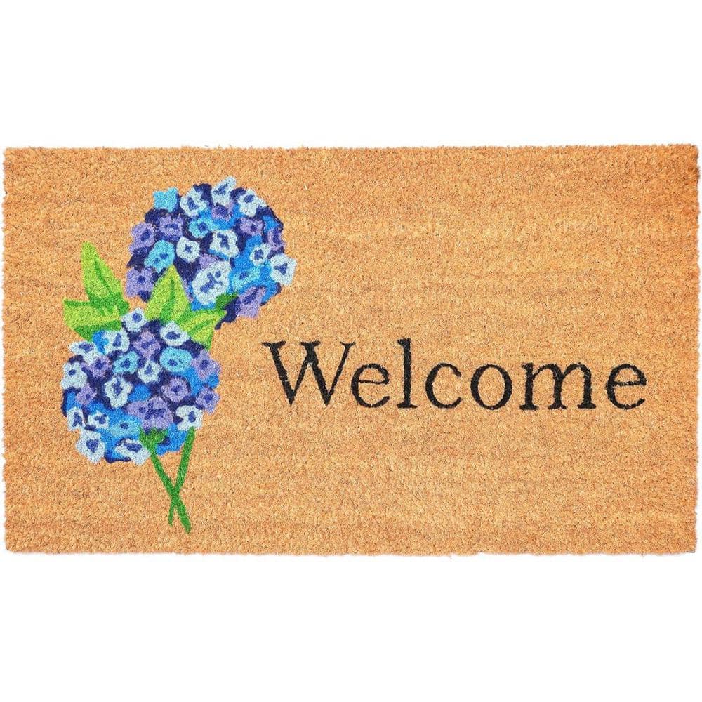 Home Threads Doormat HomeRoots Multi-Colored 29 in. x 17 in. Coir Non-Slip Indoor / Outdoor ...
