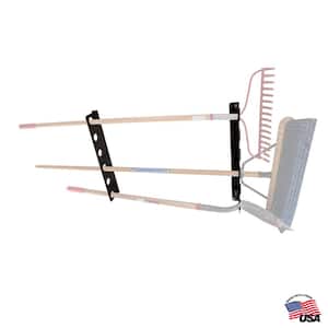 Horizontal Enclosed Landscape Trailer Hand Tool Holder Rack for Shovels Rakes and Other Tools