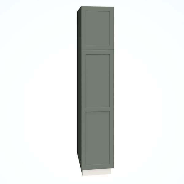 QuickShip Cottage 18 in. W x 24 in. D x 96 in. H Assembled Plywood Shaker Pantry Kitchen Cabinet in Conifer