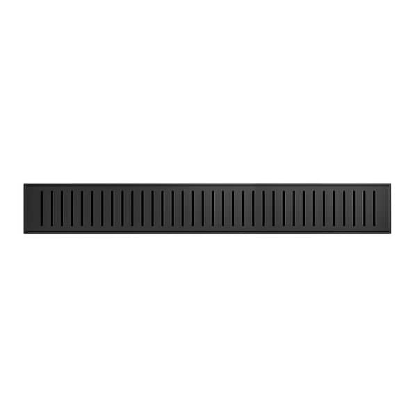 Voltaire 24 in. Stainless Steel Linear Shower Drain in Matte Black