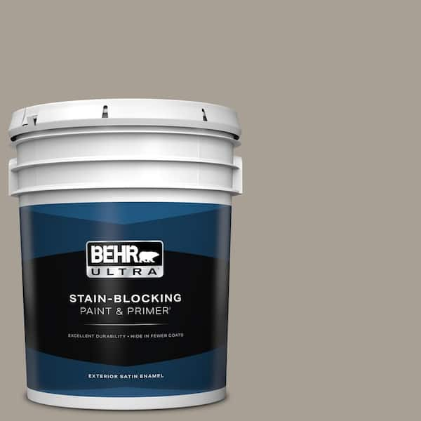 BEHR ULTRA 5 gal. #PPU24-09 True Taupewood Satin Enamel Exterior Paint & Primer