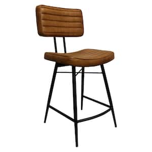 Partridge 39 in. Camel Open Back Metal Frame Counter Height Stools with Footrest (Set of 2)
