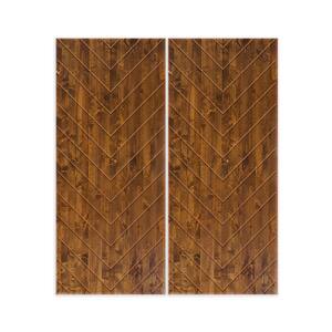 72 in. x 80 in. Hollow Core Walnut Stained Solid Wood Interior Double Sliding Closet Doors