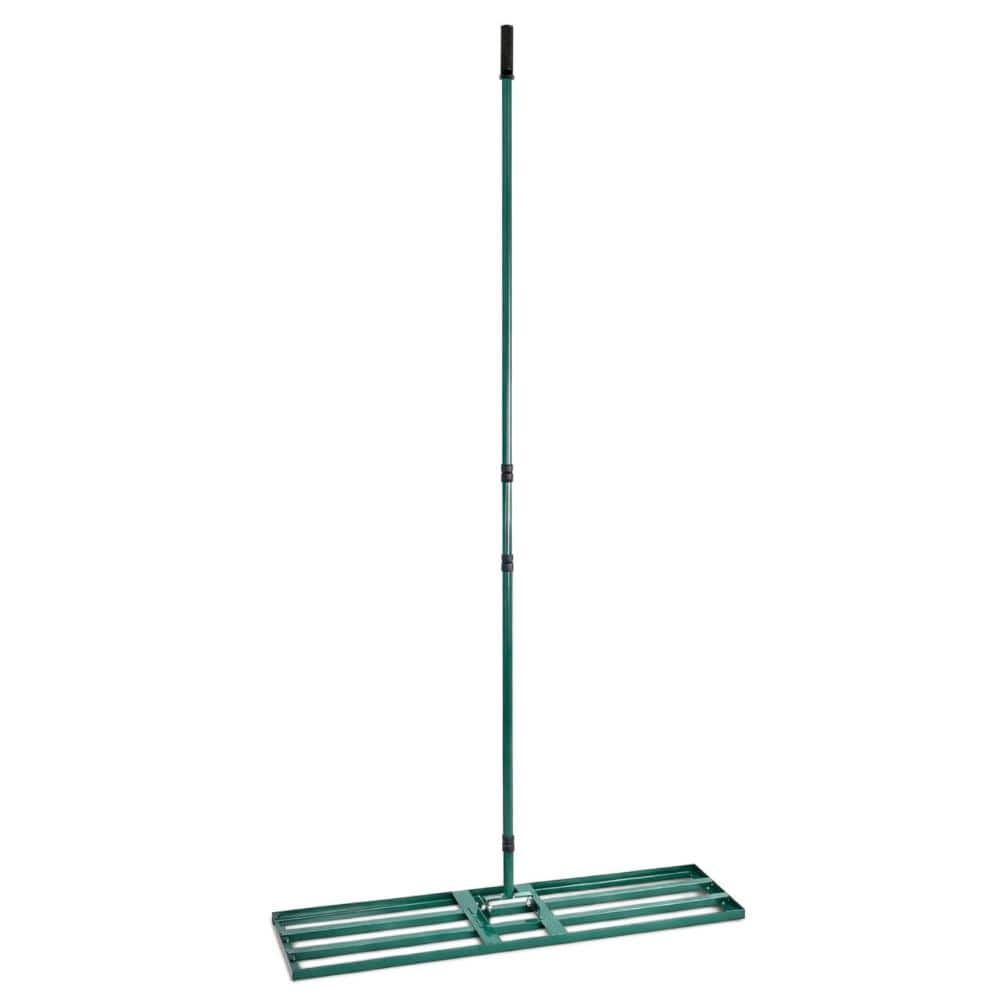 78 in. Stainless Steel Handle Lawn Leveling Rake with 45 in. x10 in ...
