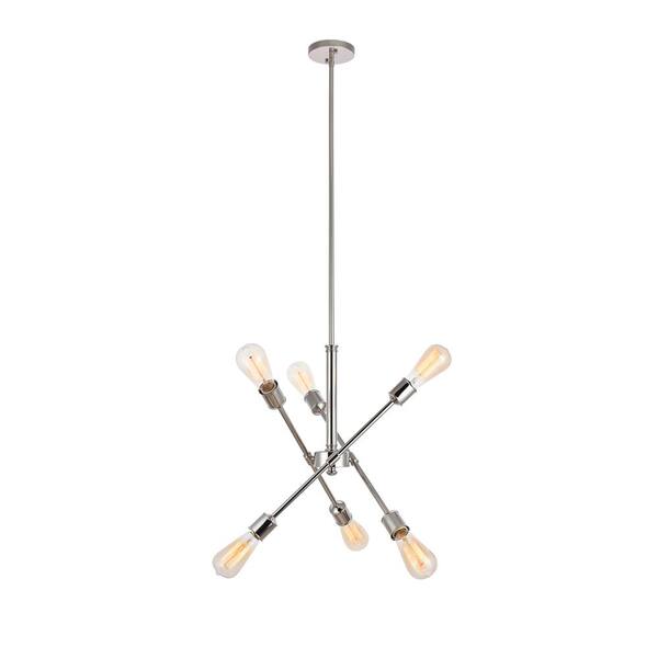 Timeless Home Aria 17.1 in. W x 19.6 in. H 6-Light Polished Nickel ...