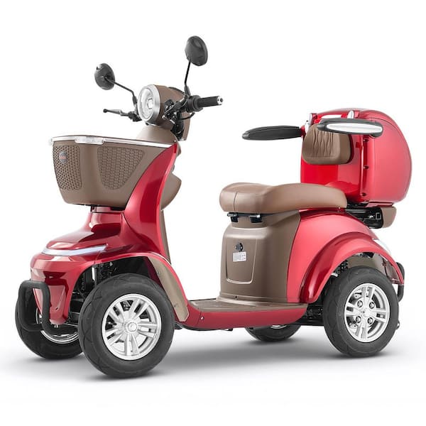 Heavy Duty 4-Wheel Mobility Scooter, 500lbs. Capacity, 21.5 Miles, 3-Speed, 1000W, 20° Max Climb, Wheelchair for Seniors