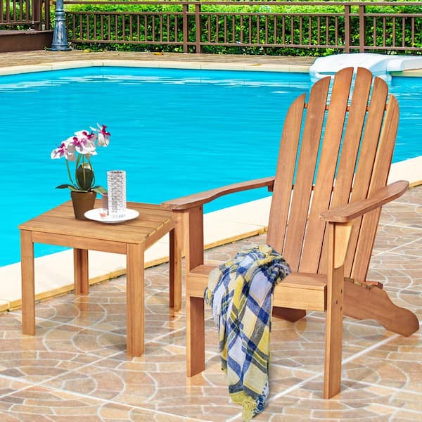 Classic Natural Wood Acacia Outdoor Adirondack Chair