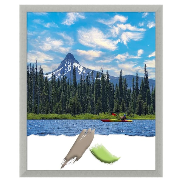 Amanti Art Silver Leaf Wood Picture Frame Opening Size 18 x 22 in.
