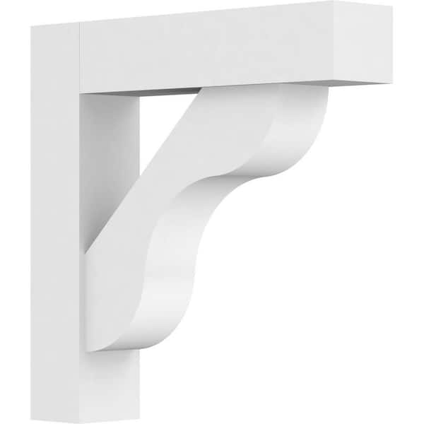 Ekena Millwork Standard Carmel 3 in. W x 14 in. H x 14 in. D Signature Urethane Polyurethane Bracket With Block Ends