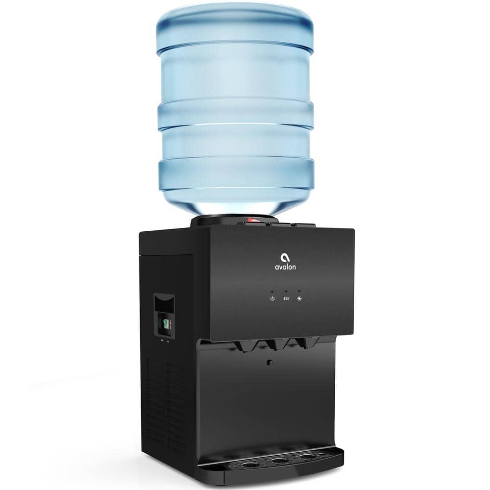 Black Top Loading Countertop Water Cooler Dispenser with 3 Temperature Settings