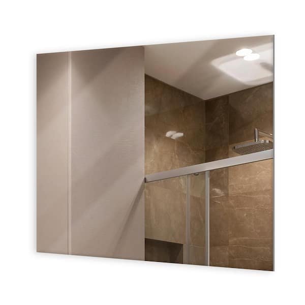 Fab Glass and Mirror 48 in. x 60 in. Rectangle Frameless Flat Polish Mirror With Safety Backing
