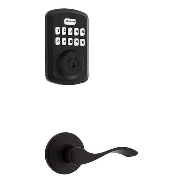 Powerbolt 250 Electronic Keypad Deadbolt with Balboa Passage Lever Matte Black Door Handleset