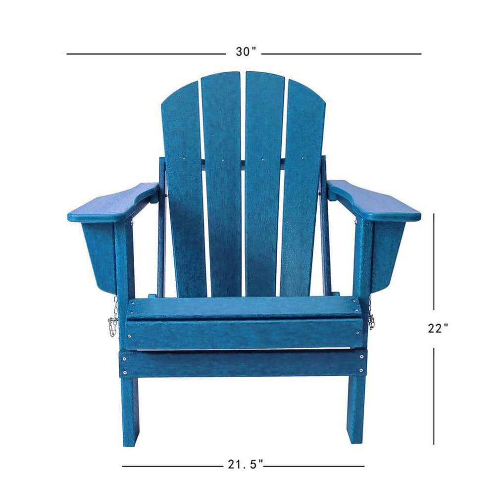 Blue Waterproof Rust Resistant Folding Plastic Metal Outdoor Lounge Chair