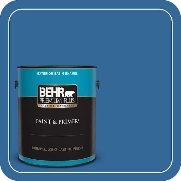 BEHR PREMIUM PLUS 1 gal. #580B-7 American Anthem Satin Enamel Exterior Paint & Primer