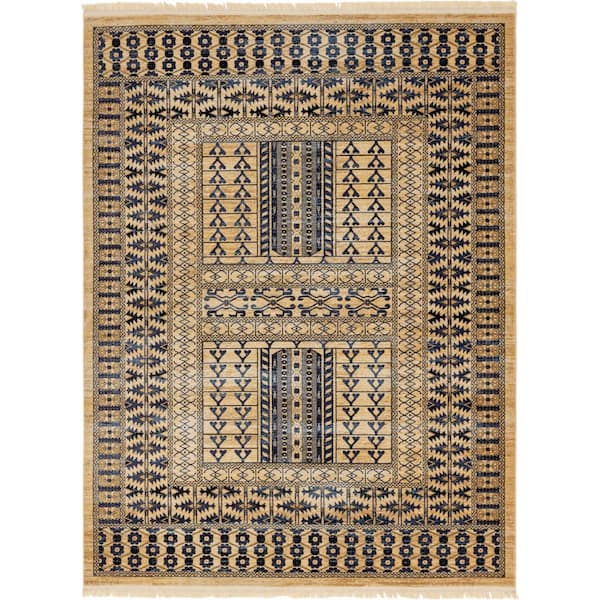 Unique Loom District Sequoia Beige 9 ft. x 12 ft. Area Rug