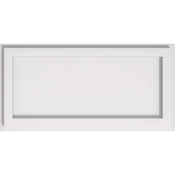Ekena Millwork 1 in. P X 18 in. W X 9 in. H Rectangle Architectural Grade PVC Contemporary Ceiling Medallion