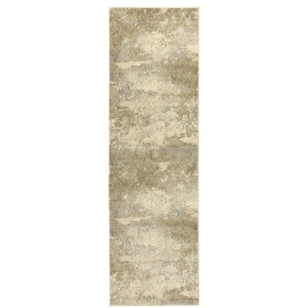 Averley Home Asbury Gold Beige 2 Ft. X 8 Ft. Vintage Abstract 