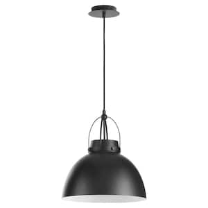 1 Light 15" Pendant Light- Matte Black