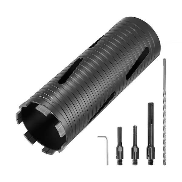 Core Drill Bit, 3-1/2 in. Diameter, Diamond Dry Coring Bit with 3 Adapters, Pilot Drill and Hex Wrench, for Red Bricks