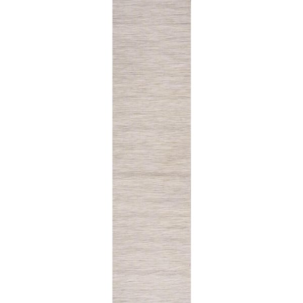 Ethan Modern Flatweave Light Gray 2 ft. x 8 ft. Solid Indoor/Outdoor Runner Rug