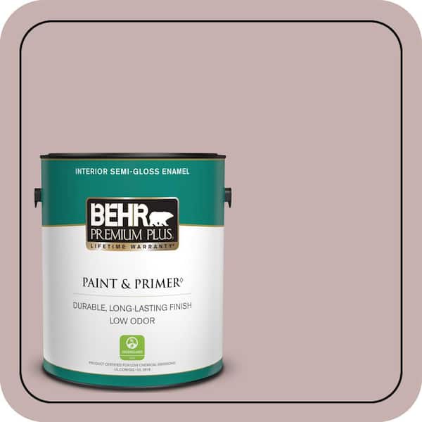 BEHR PREMIUM PLUS 1 gal. #120E-3 Subdued Hue Semi-Gloss Enamel Low Odor Interior Paint & Primer