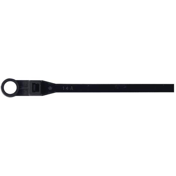 Cable Ties with Mounting Hole, UV Black (1,000-piece)