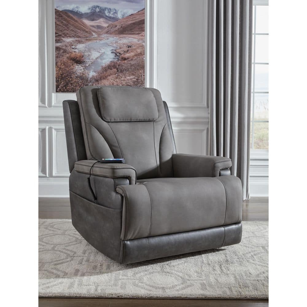 Signature DESIGN BY ASHLEY 4Z-Relax Retreat Gray Faux Leather