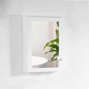 24 in. W x 30 in. H Medium Rectangular White Wood Frame Surface Mount Medicine Cabinet with Mirror