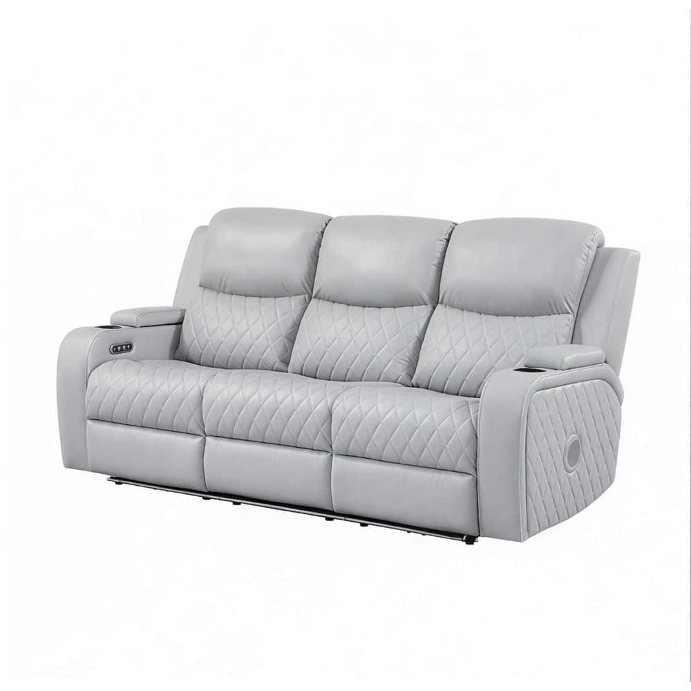 Acme Furniture Dune 83 in. Pillow Top Arm Faux Leather Rectangle