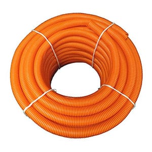 1/2 in. Dia x 100 ft. Orange Flexible Corrugated Polyethylene Split Tubing and Convoluted Wire Loom