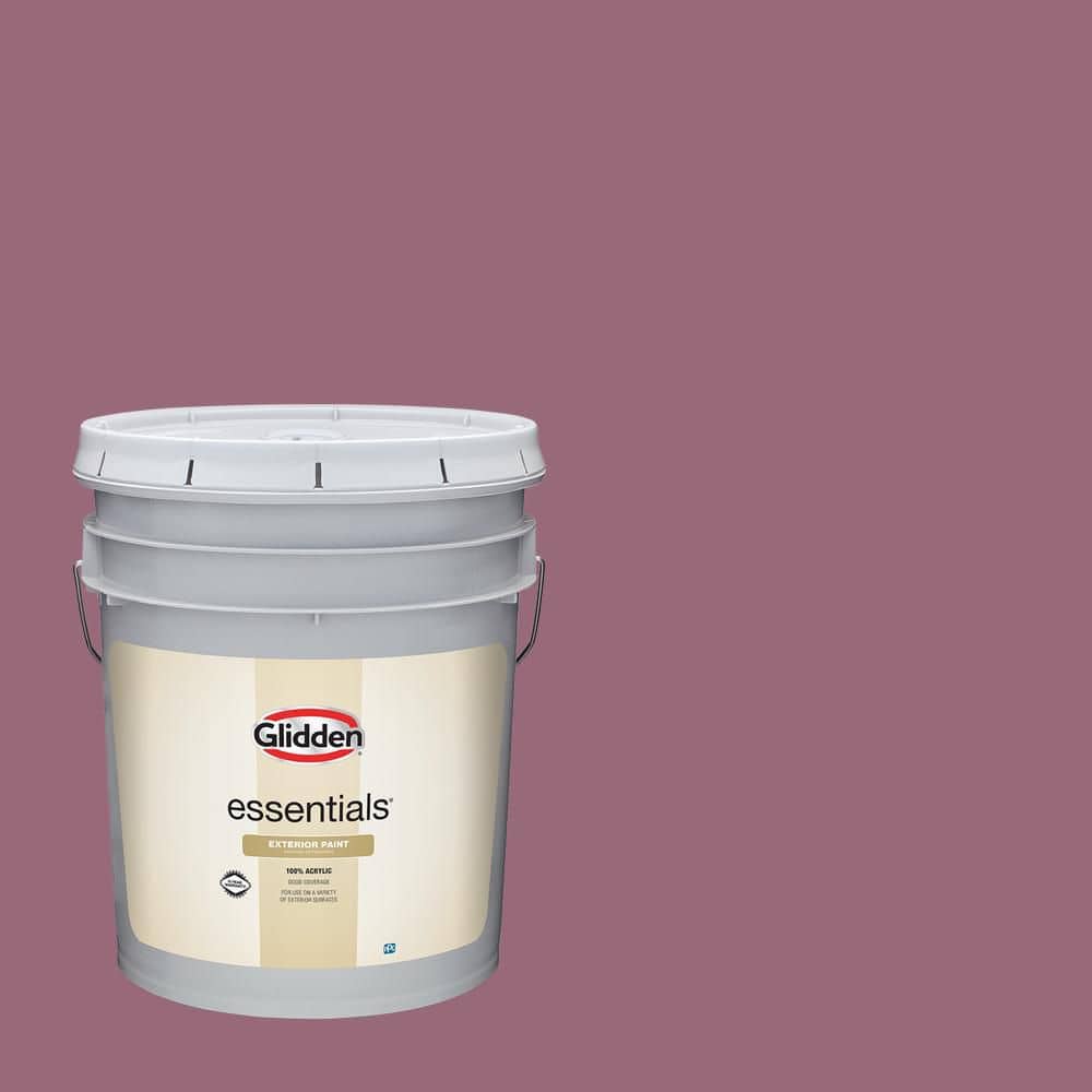 Glidden Essentials 5 gal. PPG1045-6 Wild Geranium Satin Exterior Paint ...
