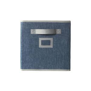 11 in. H x 10.5 in. W x 11 in. D Blue Fabric Cube Storage Bin