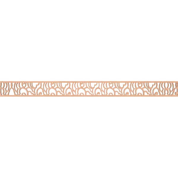 Ekena Millwork Springfield Fretwork 0.375 in. D x 46.375 in. W x 4 in. L Alder Wood Panel Moulding