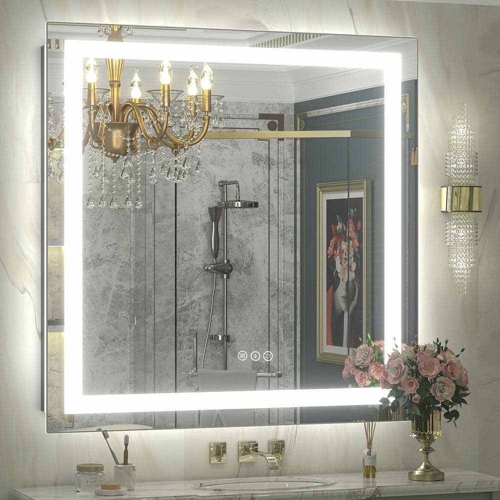 36 in. W x 36 in. H Square Frameless Front & Back LED Lighted Anti-Fog Tempered Glass Wall Bathroom Vanity Mirror price history on PriceWatchPro