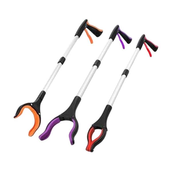 32 in. Foldable Grabber Reacher Tool Set Magnetic 360° Rotating Anti-Slip Jaw Lightweight Trash Picker (3-Pack)