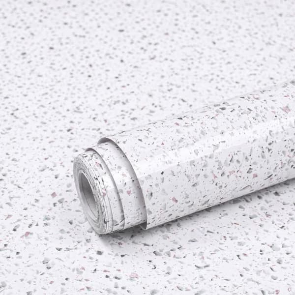 White Glossy Marble Contact Paper Peel and Stick Self-Adhesive Removable Wallpaper Roll, 393"×15.7"