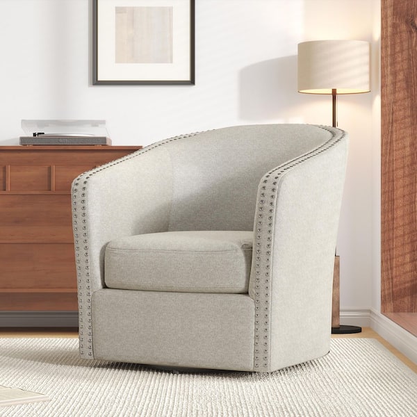 Maya Wheat Fabric Club Chair with Swivel (Set of 1)