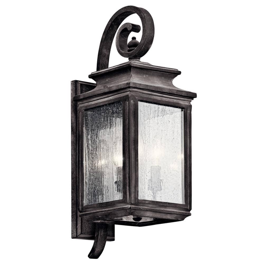 Wiscombe Park 3-Light Weathered Zinc Outdoor Hardwired Wall Lantern Sconce with No Bulbs Included (1-Pack) price history on PriceWatchPro
