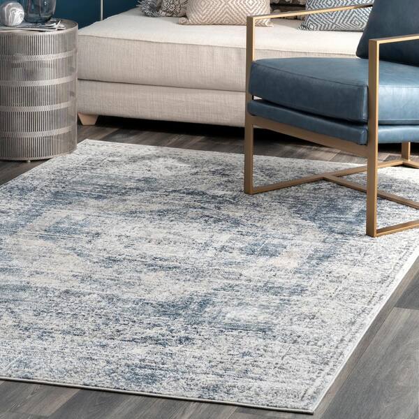 Jayla Barbed Iris Blue 2 ft. x 8 ft. Medallion Indoor Runner Rug