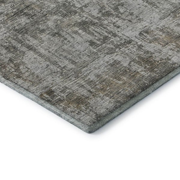 Mayfield Premium Machine Washable Abstract AMF1627 Pewter 10 ft. x 14 ft. Area Rug
