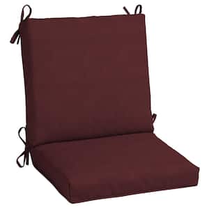 20 in. x 17 in. CushionGuard One Piece Mid Back Outdoor Chair Cushion in Aubergine(2-Pack)