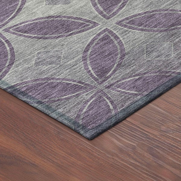 Chantille Machine Washable Indoor/Outdoor Abstract ACN2423 Plum 5 ft. x 7 ft. 6 in. Area Rug