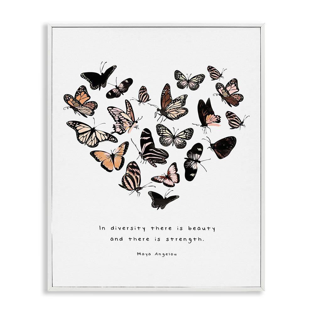 In Diversity Beauty and Strength Butterfly Heart by Erica Billups White Framed Animal Graphic Art Print 20 in. x 16 in. price history on PriceWatchPro