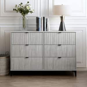 Zaffy Dusty Gray Oak 6-Drawer Dresser (46.5 in. W x 15.7 in. D x 31.7 in. H)