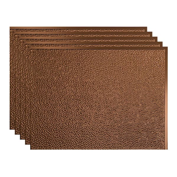 Fasade Hammered 18.25 in. x 24.25 in. Vinyl Backsplash Panel in Oil Rubbed Bronze (5-Pack)