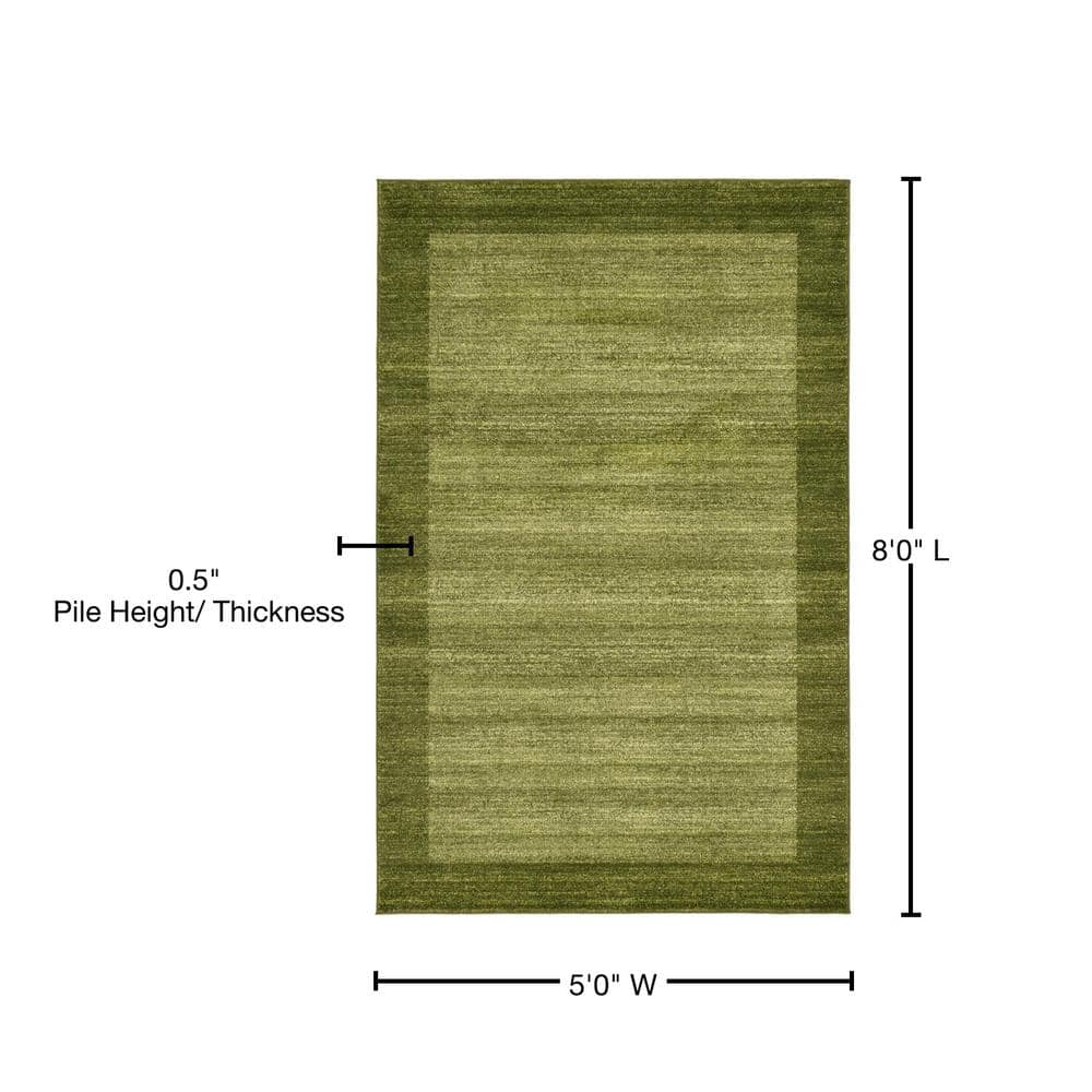 Light Green Rectangular Tufted Reversible Area Rug