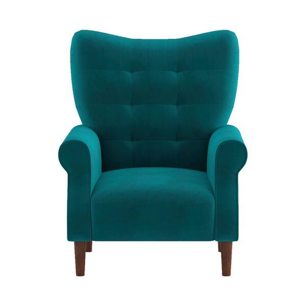 teal velvet club chair